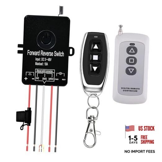 Waterproof Forward Reverse Remote Control Switch up to 168 FT,DC 5V to 48V