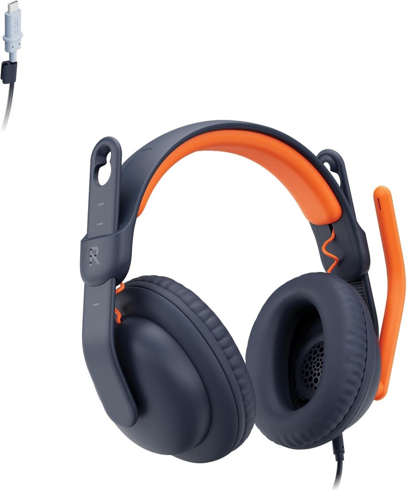 Logitech Zone Learn Wired Headsets for Learners, Comfortable and Adjustable fit