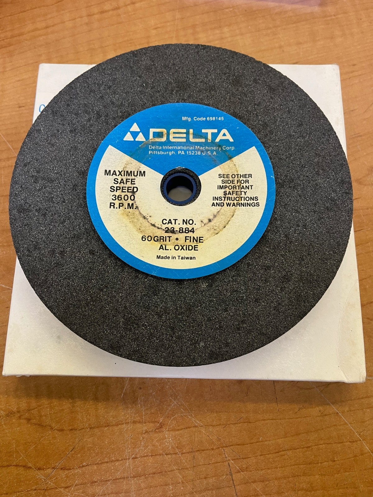 (1)-DELTA 8" ABRASIVE GRINDING WHEEL 3600 RPM MAX 60 GRIT-FINE!