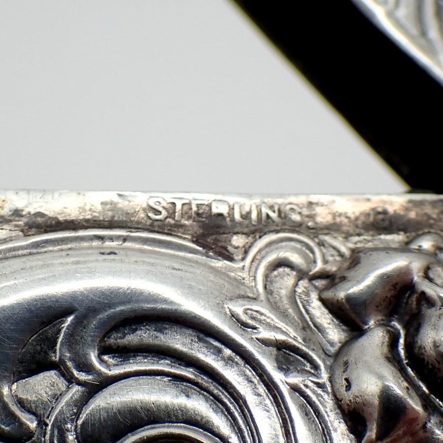 Match Safe Rose Scroll Decorations Sterling Silver