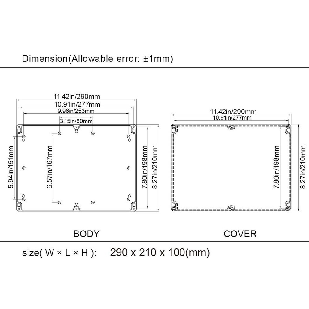 LeMotech Project Box ABS Plastic IP65 Waterproof Dustproof Electrical Junctio...
