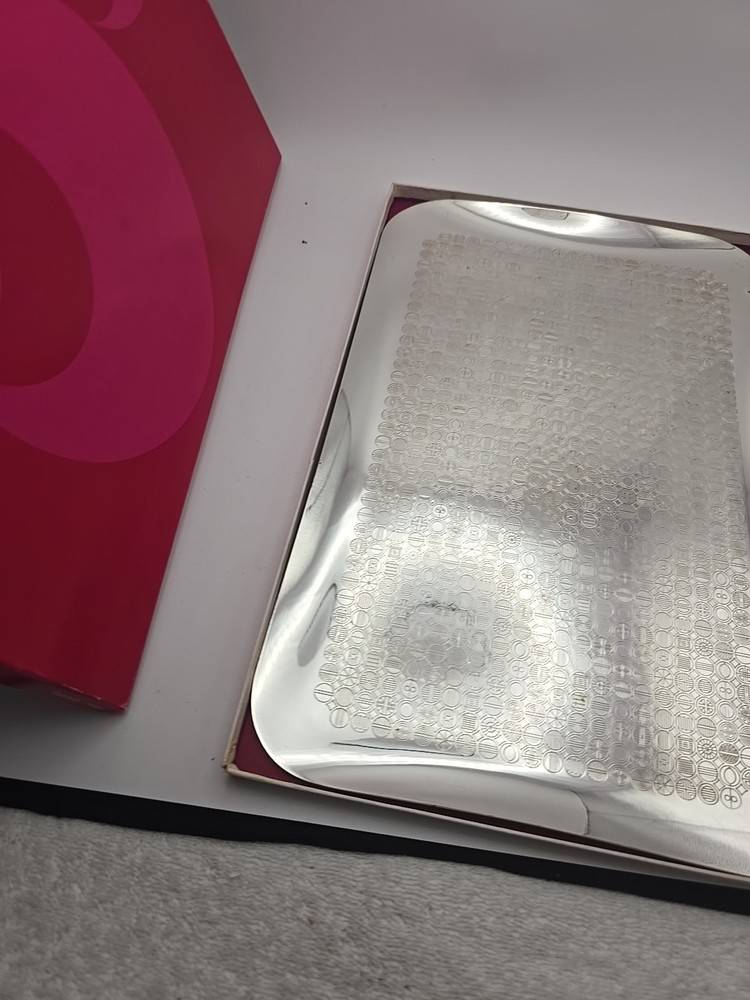 WMF S-Collection Silver Plated Serving Tray 7469 348 with Etched Pattern