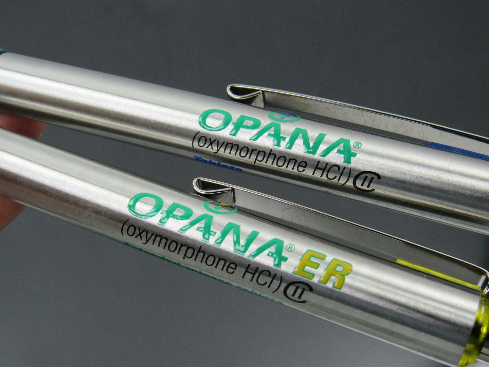 Opana Oxymorphone CII Metal PENS Boxed Set Drug Rep Pharmaceutical Promo HTF