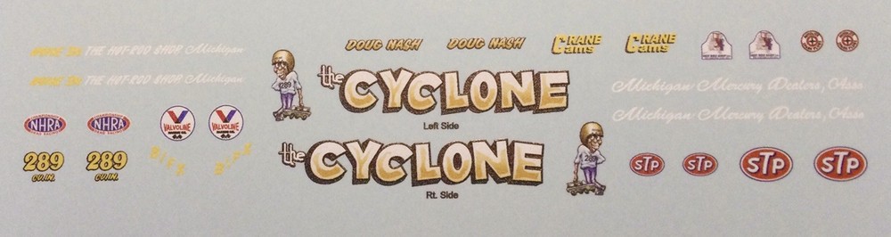 DECALS- Doug Nash ‘65 Comet “the Cyclone” Nice!
