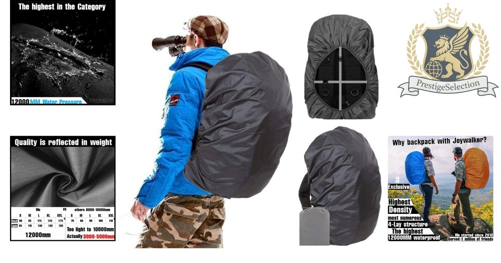 Rip-Resistant Backpack Rain Cover, 40L Size with Antislip Strap for Hiking