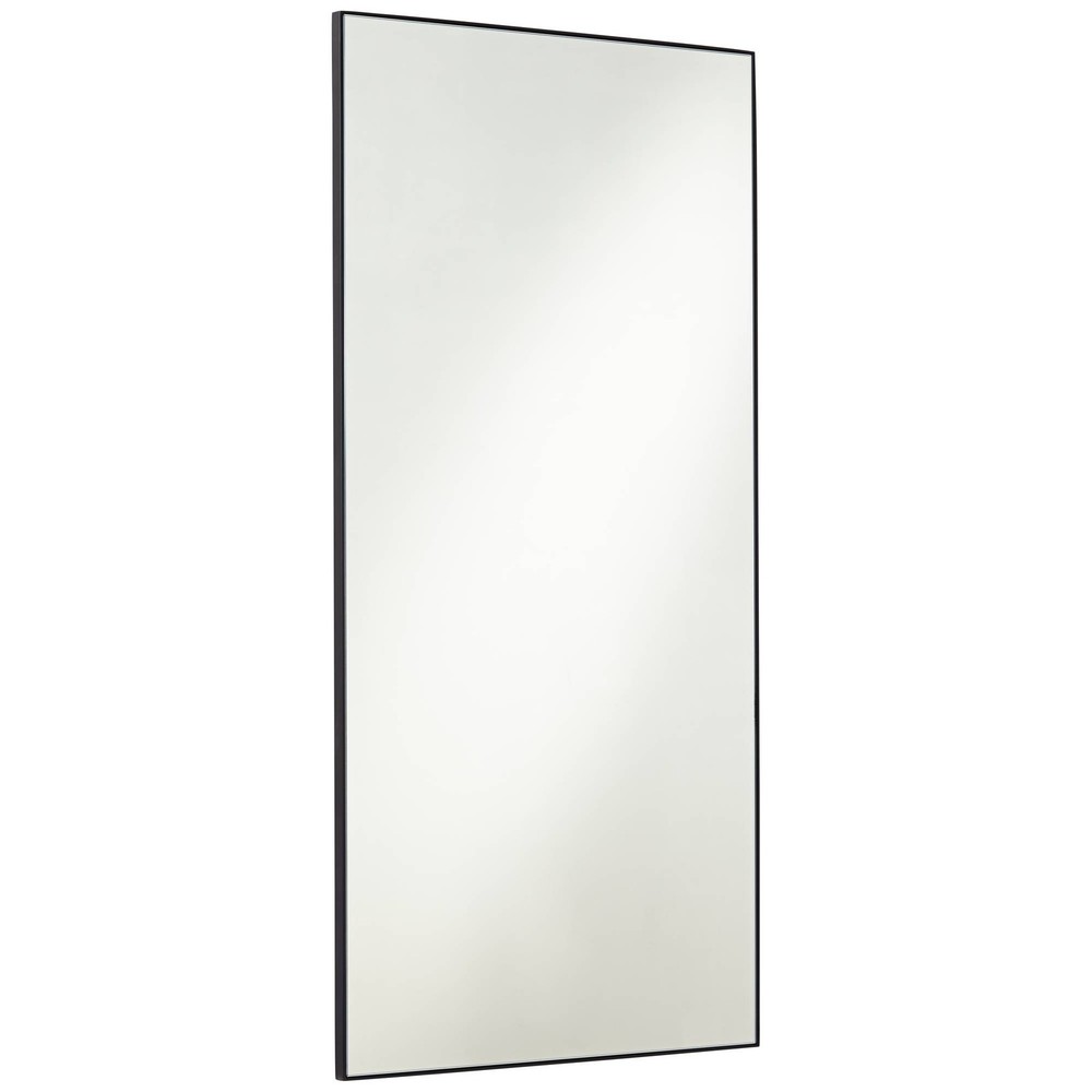 Aryn Matte Black 20" x 42 1/4" Rectangular Wall Mirrors Set of 2