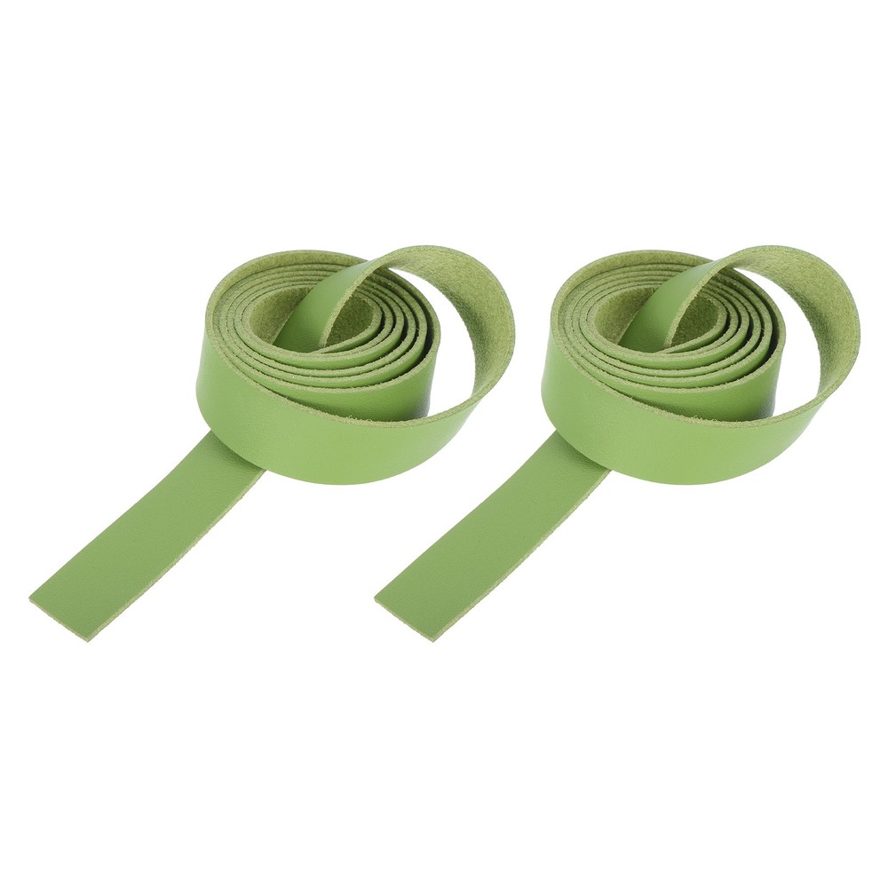 Leather Straps Strip Belt 2cm(0.8" Width) Leather Strips Green, 2pcs