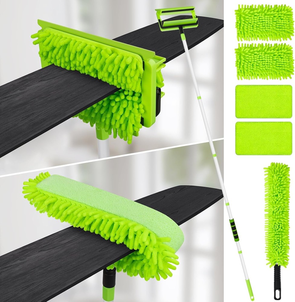 Ceiling Fan Cleaner Duster '' Extens Pole, Flexible High Ceiling Fan