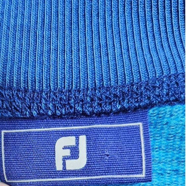 FootJoy Mens Blue Micro Stripe Performance Pullover Crew Neck Sweatshirt Large