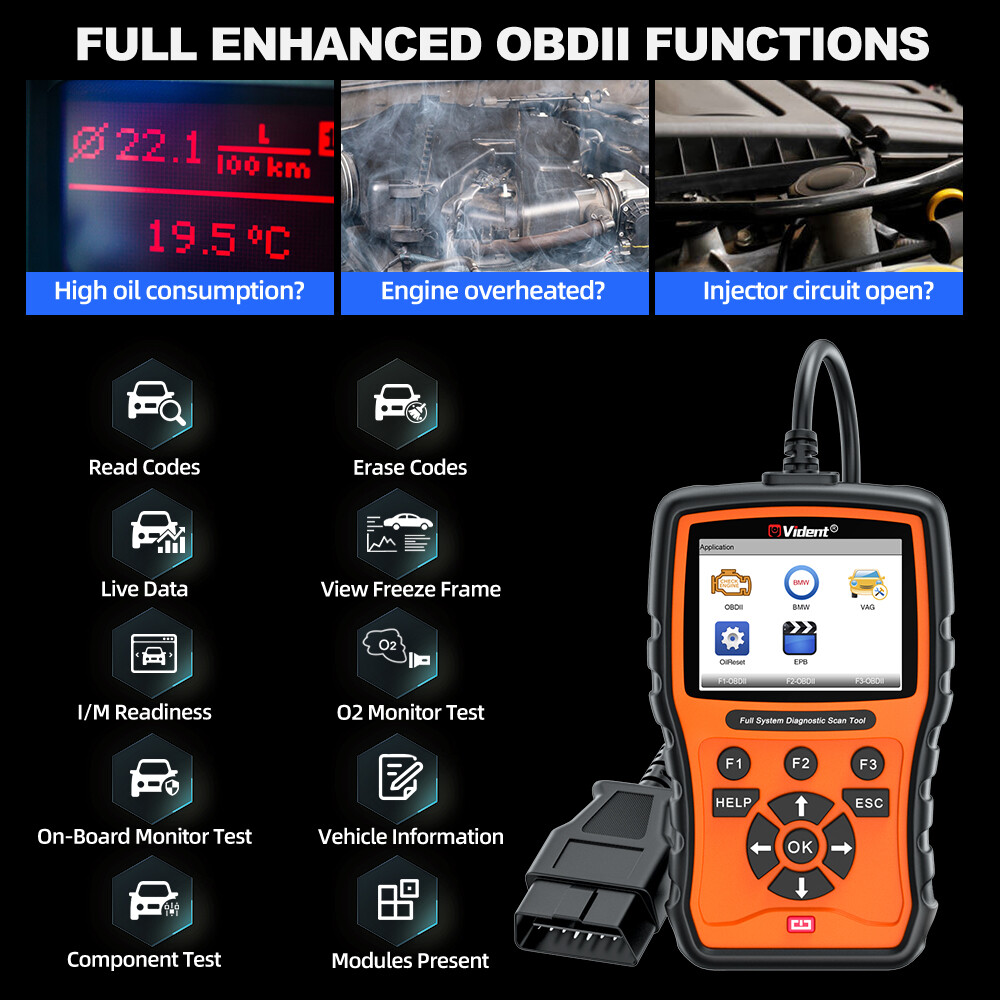 Vident V302Pro Code Reader For BMW All System Diagnostic Tool 14+Reset Oil Reset