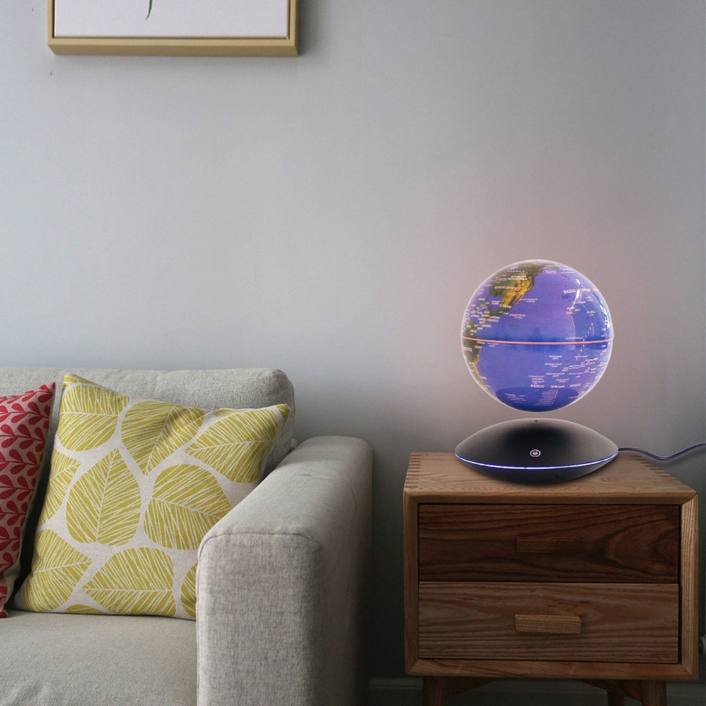 Magnetic Levitation Floating Globe Light LED World Map Rotating Night Lamp