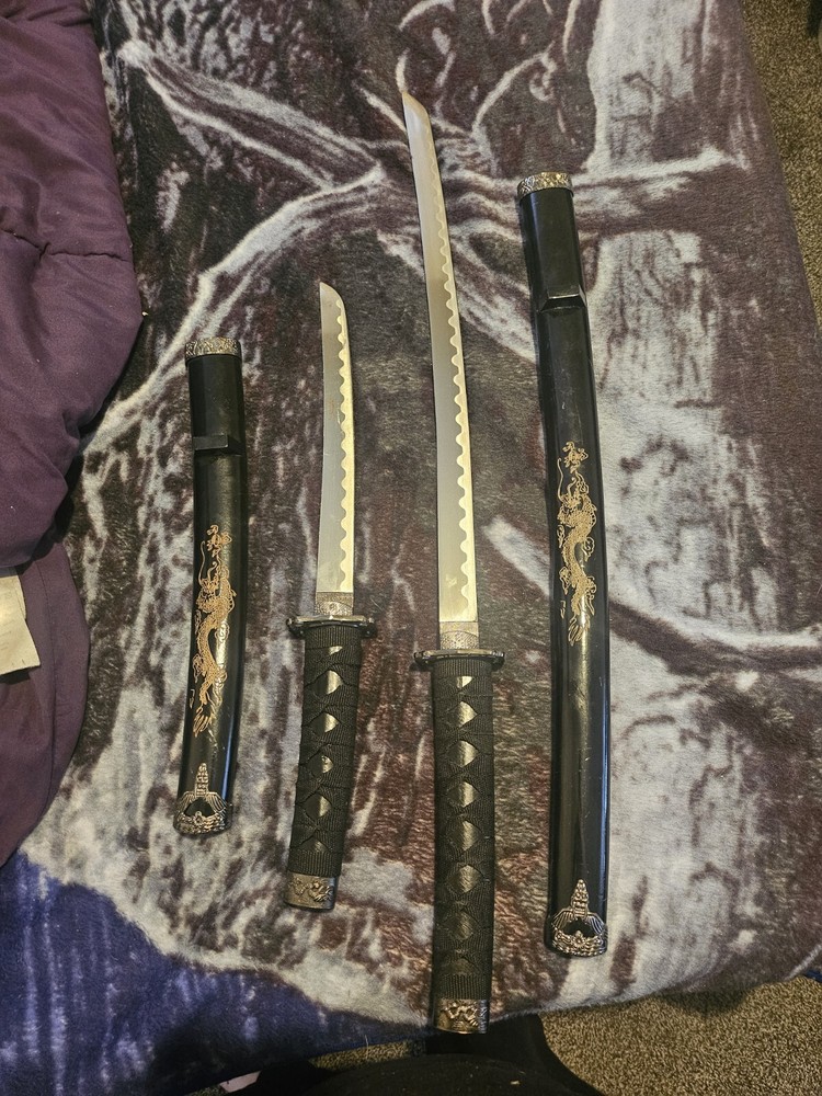 Stainless Steel Duel Katana Set