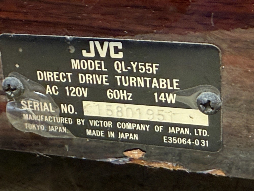 JVC QL-Y55F Quartz-Locked Fully-Automatic Turntable W/ Manual