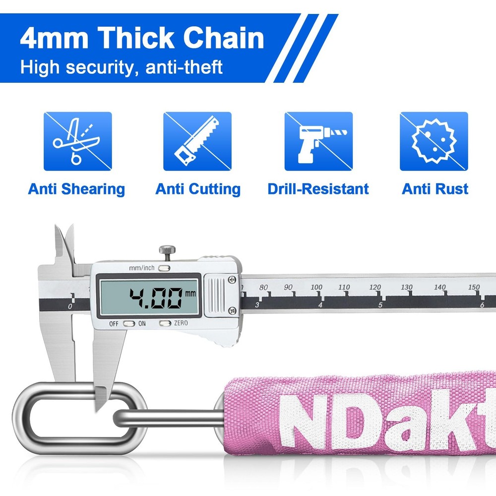 Heavy Duty 5Digit Combination Bike Chain Lock Adjustable Length Security""