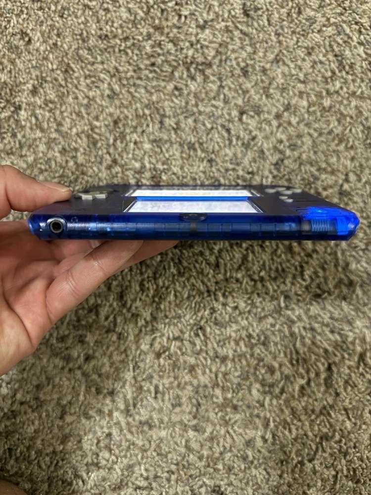 Nintendo 2DS Translucent/Crystal Blue Handheld Console,With Charger Tested)