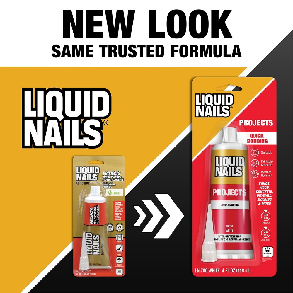Liquid Nails LN-700 4-Ounce Small Projects and Repairs 4 Ounce, Multicolor