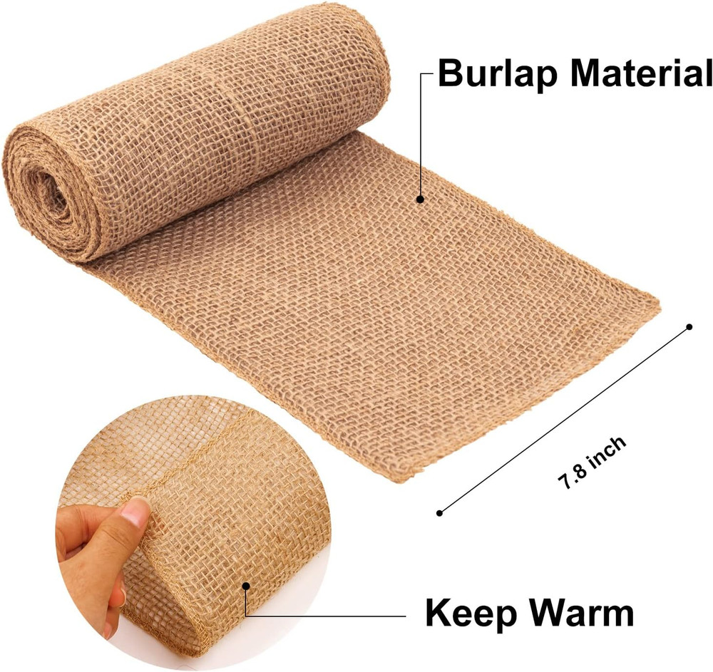 2 Rolls Burlap Tree Protector Wraps 7.8 × 9.8 Winter Tree Trunk Guards Protect