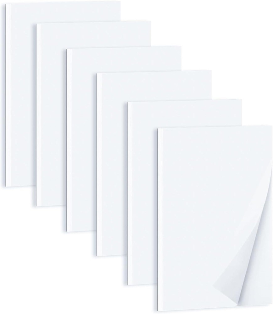6 Pack 4x6 Blank Memo Note Pads 50 Sheets Small Scratch Pads for Writing