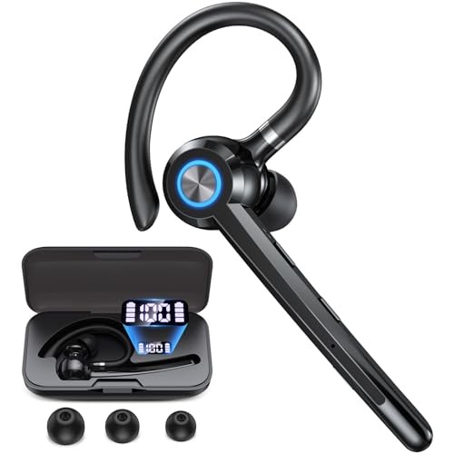 Bluetooth Headset with Microphone,V5.4 Bluetooth Earpiece with Charing Case