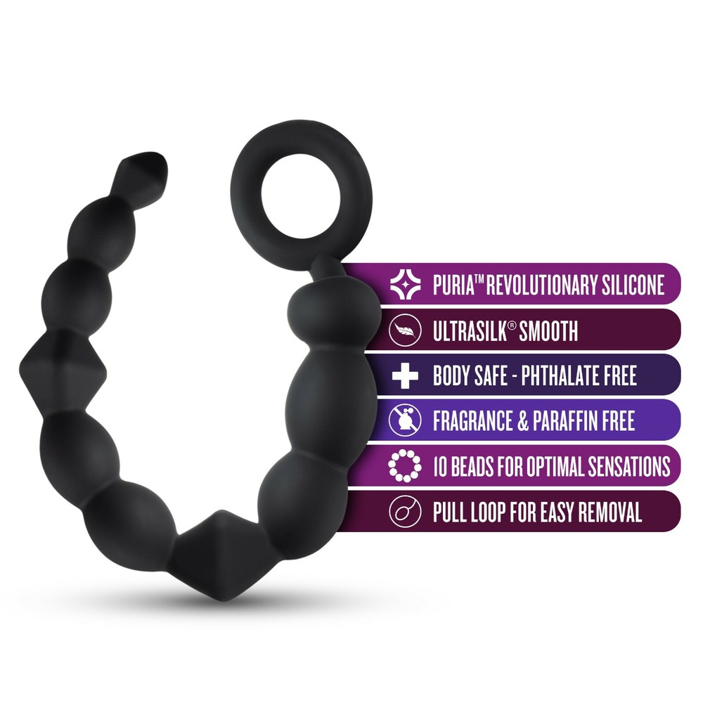 Blush Anal Adventures Platinum Silicone Beginner Butt Beads Easy Pull Loop