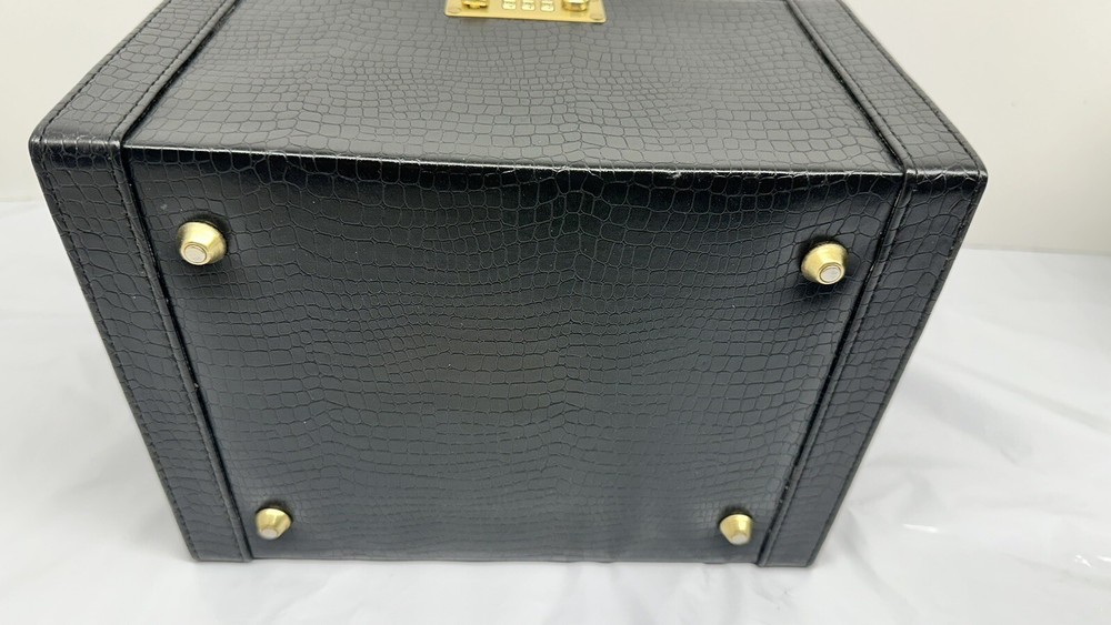 Genuine Bentony Square Soft Cover Hard Shell Combination Lock Box Black