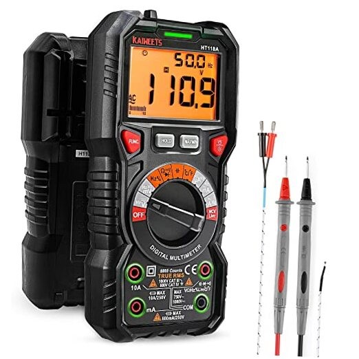 Digital Multimeter TRMS 6000 Counts Voltmeter Auto-Ranging Fast 6000 counts