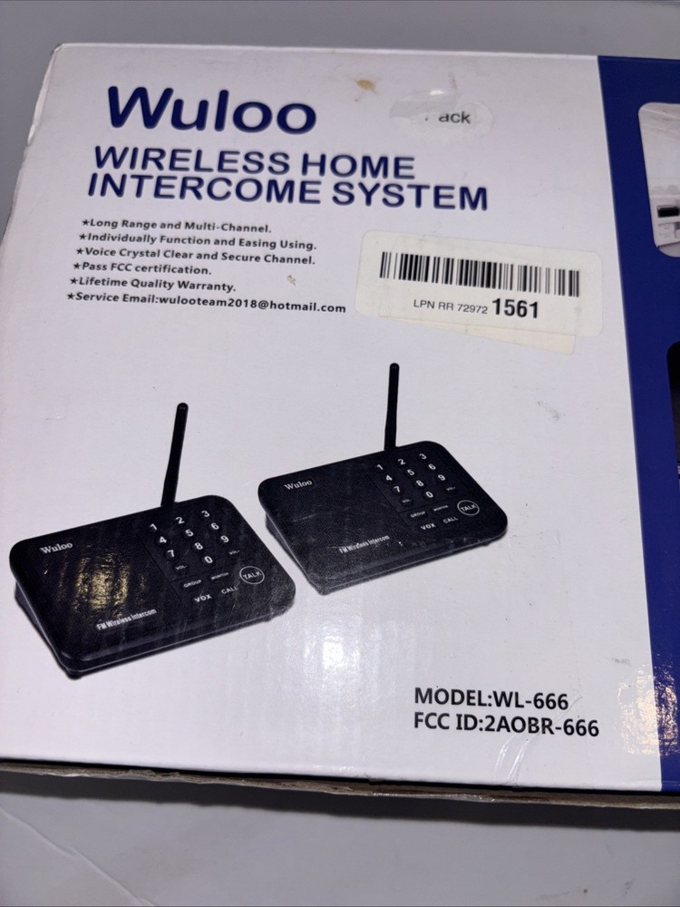 Wuloo WL666 2 Pack White Multi Channel Wireless Home Audio Intercom System