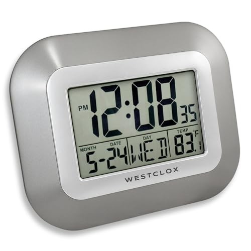 Large Digital Wall Clock with Date, Day & Temperature – Battery Operated