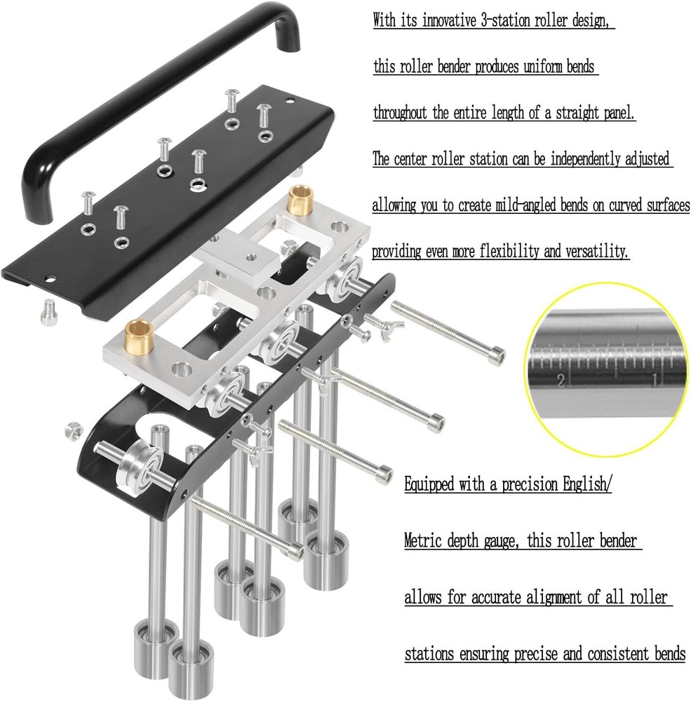 ER3 Three-Station Edge Roller Bender,Large Radius Sheet Metal Bead Roller Bender