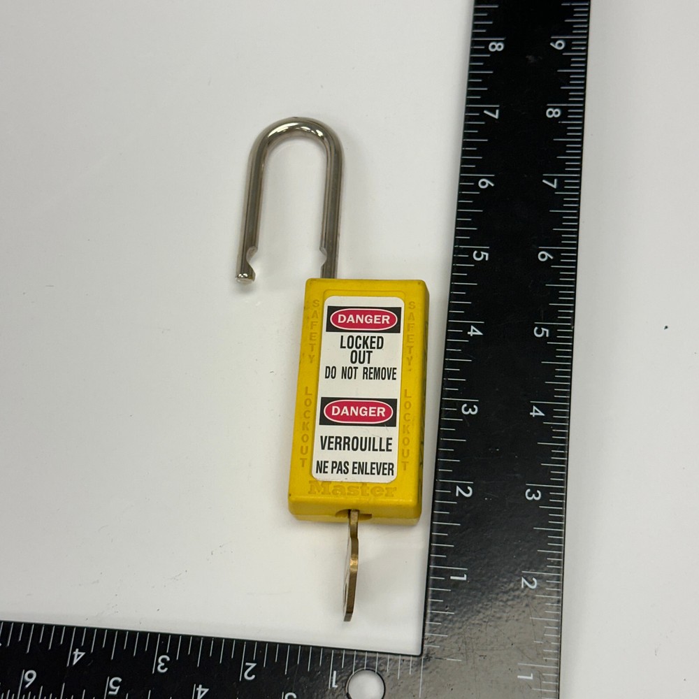 Master Lock Danger Locked Out Do Not Remove, Yellow,3 in