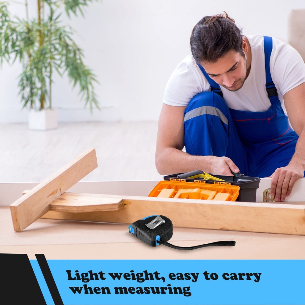 20 Pieces Easy Read Measuring Tape Bulk 12 FT Retractable Blue
