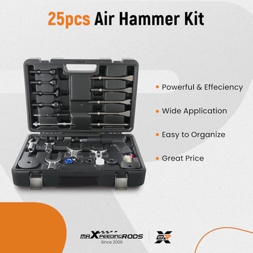 maXpeedingrods Air Hammer Kit, 25 PCS Multi-functional Pneumatic Hammer Piece