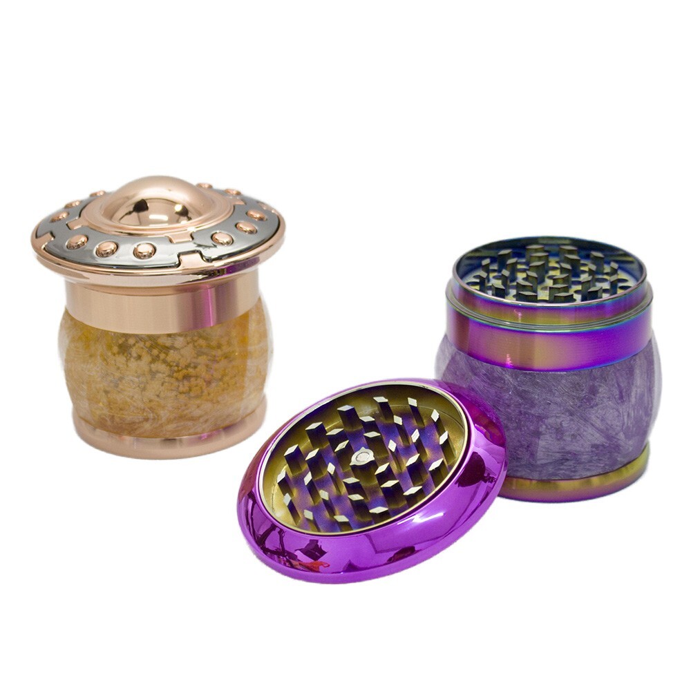 2.2" UFO Spice Herb Tobacco Grinder Herbal Metal Smoke 4 Piece Crusher Gift