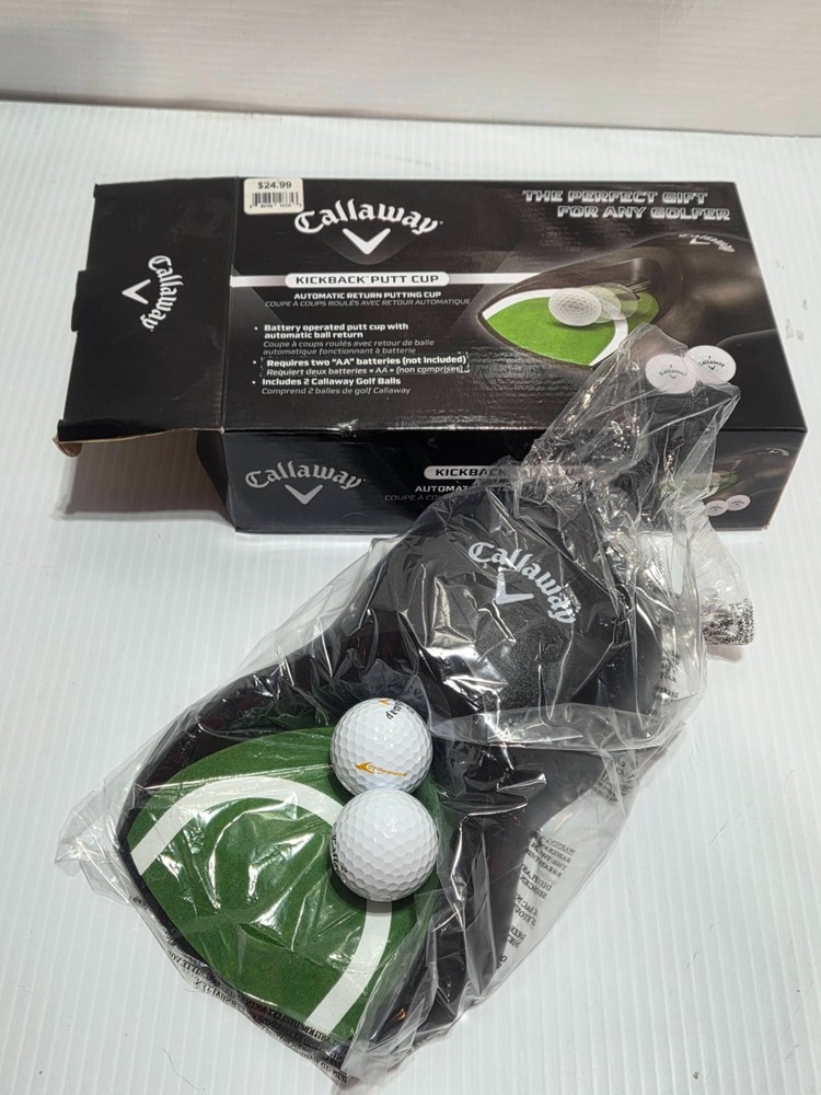 Callaway Kickback Putt Cup Automatic Return Golf Trainer With Balls New NIB