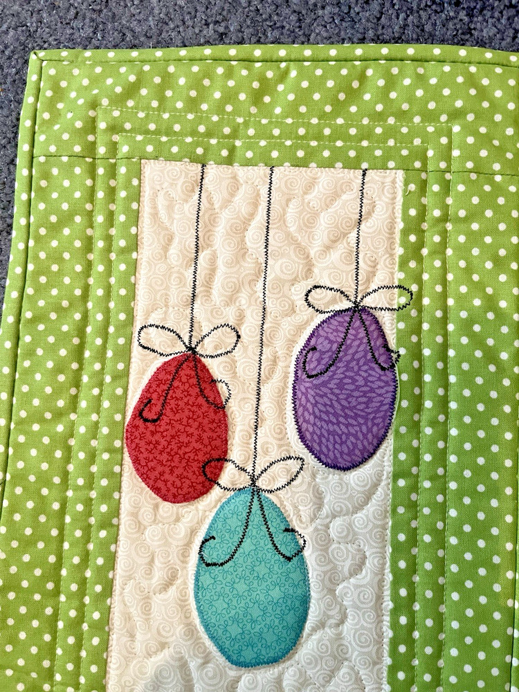 Hand Made Art Quilt / Wall Hanging "Easter" ~ 9" x 20.5"