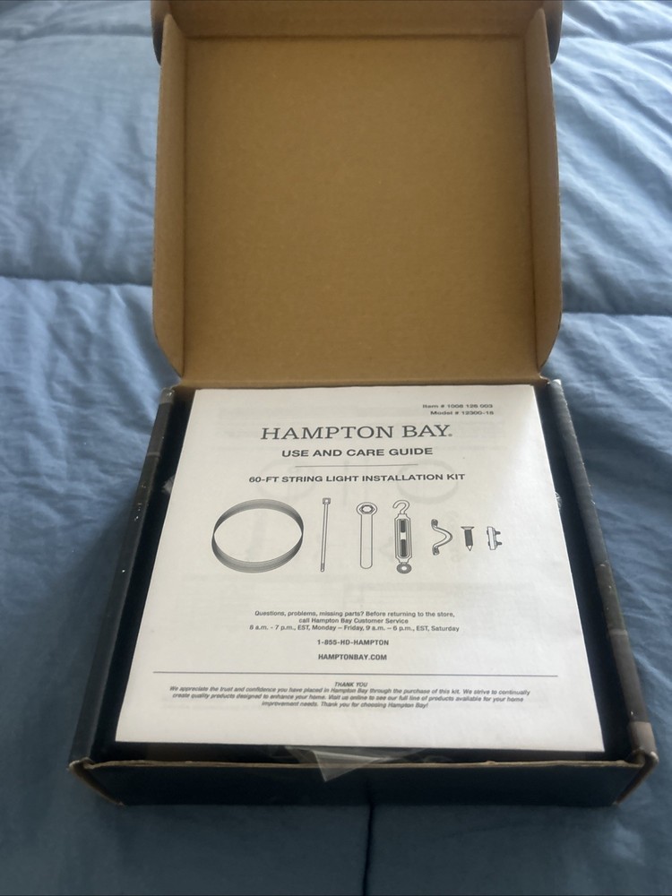 Hampton Bay String Light Installation Hardware Kit 60 Ft 12300-18