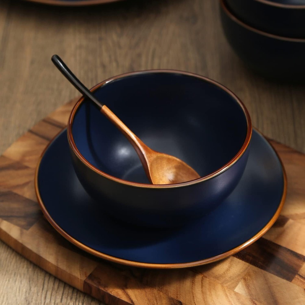 Dinner Service Set 16-Piece Dinnerware Set Stoneware Tableware Dinner Set, Blue
