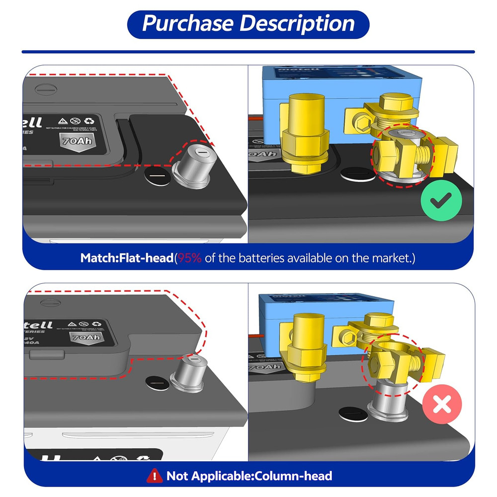 DC 12V Remote Battery Disconnect Switch Smart Voltage Control Battery Kill Switc