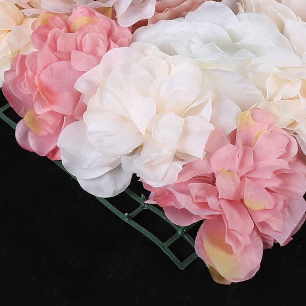 6pcs Artificial Rose Flower Wall Hydrangea Panel Background Wedding Party Decor