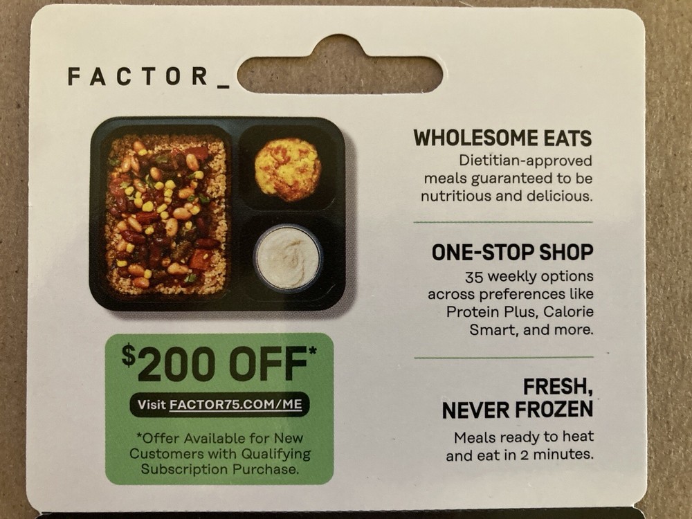 Factor go.factor75.com $200 Off Code Meals Delivered!! Free Shipping
