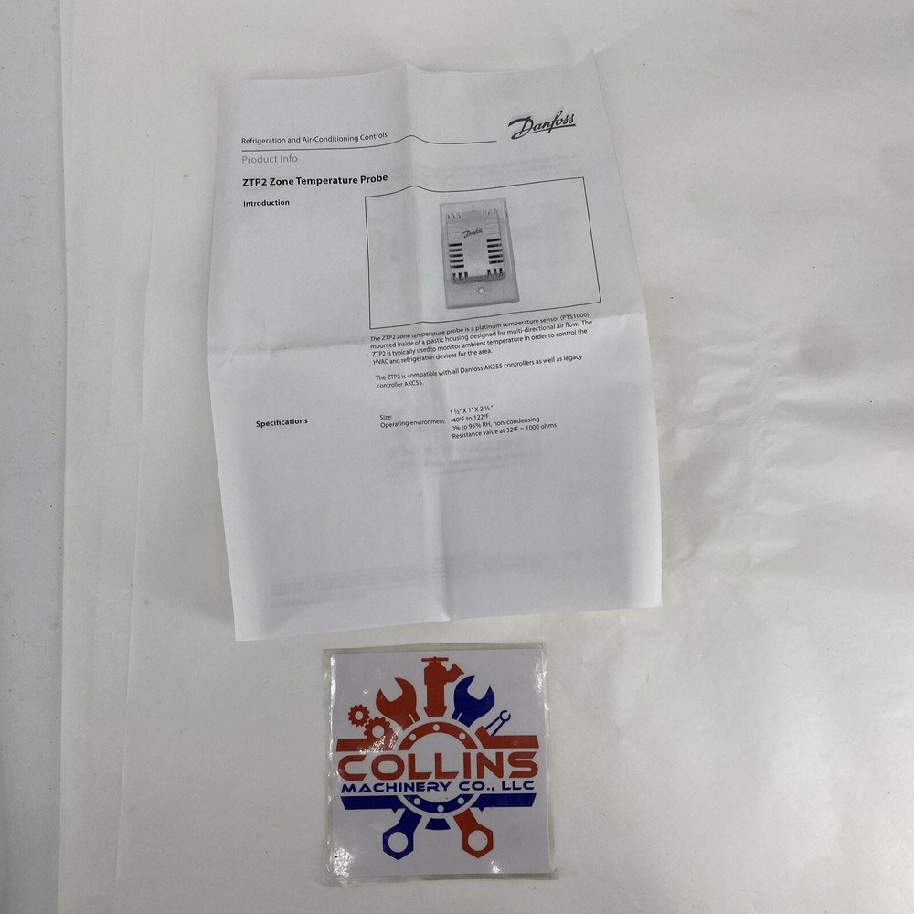 Danfoss 080Z2187 AK-ZTP2 Zone Temp Sensor -40-122F