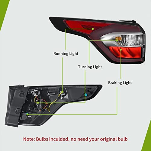 Left Driver Side Tail Light Assembly Compatible with 2017-2019 Driver side