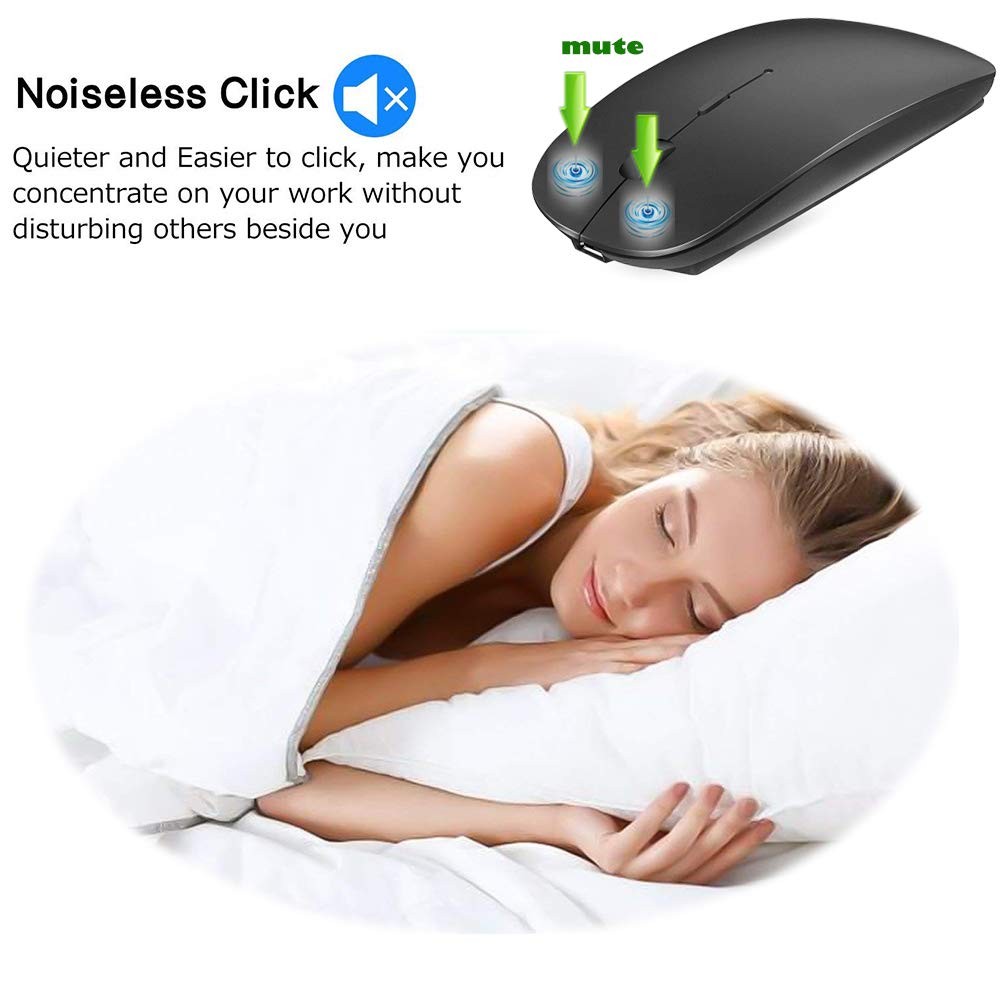 Rechargeable Bluetooth 5.2/3.0/Type-C/USB-2.4G Mouse for MacBook/MacBook air/...