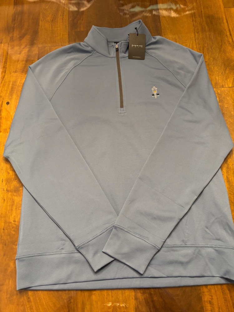 NWT MEN'S DUNNING GOLF PULLOVER, SIZE: M, COLOR: FORCE BLUE (M18)