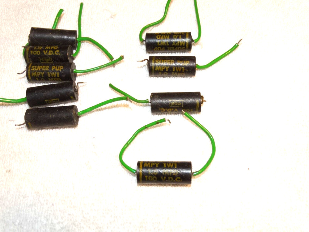 24 -Vintage Cornell Dubilier "Super Pup" Capacitor Pulls 1.0 100vdc