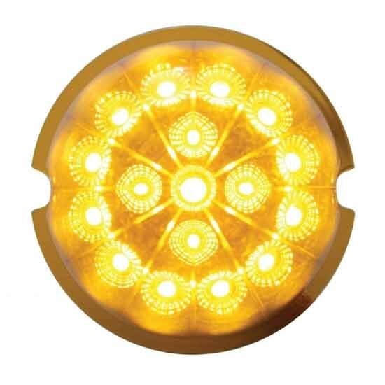Front Air Cleaner Light Panel W/ 8 Dual Function Amber LED Amber Lens-Peterbilt