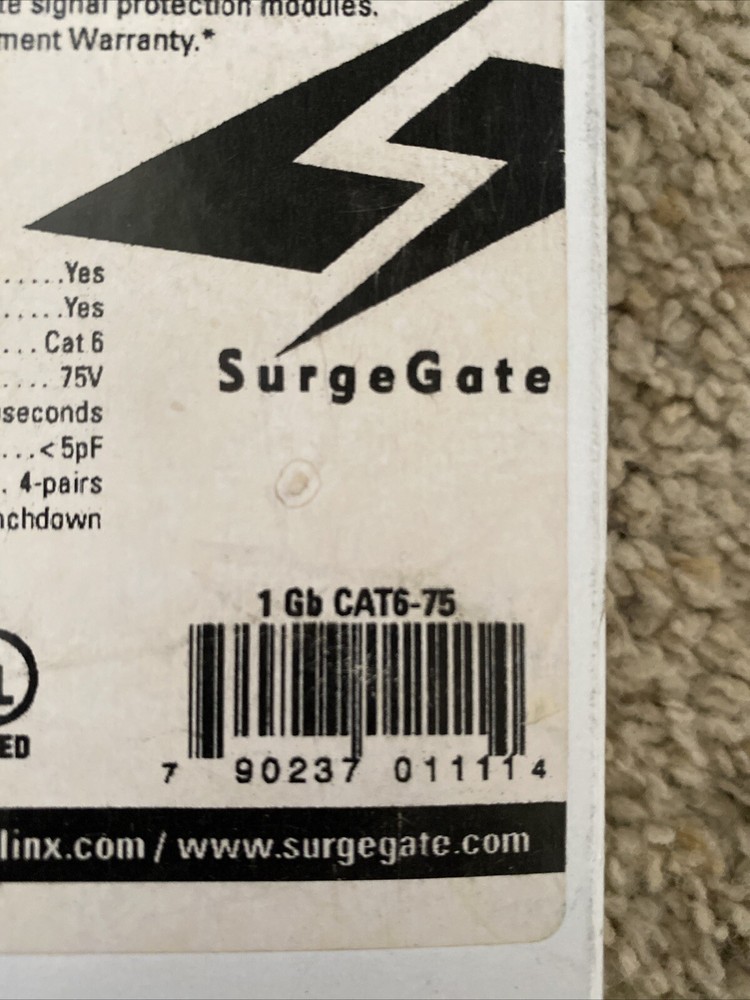 SurgeGate 1Gb CAT6-75 Network Systems Equipment Server Surge Protector