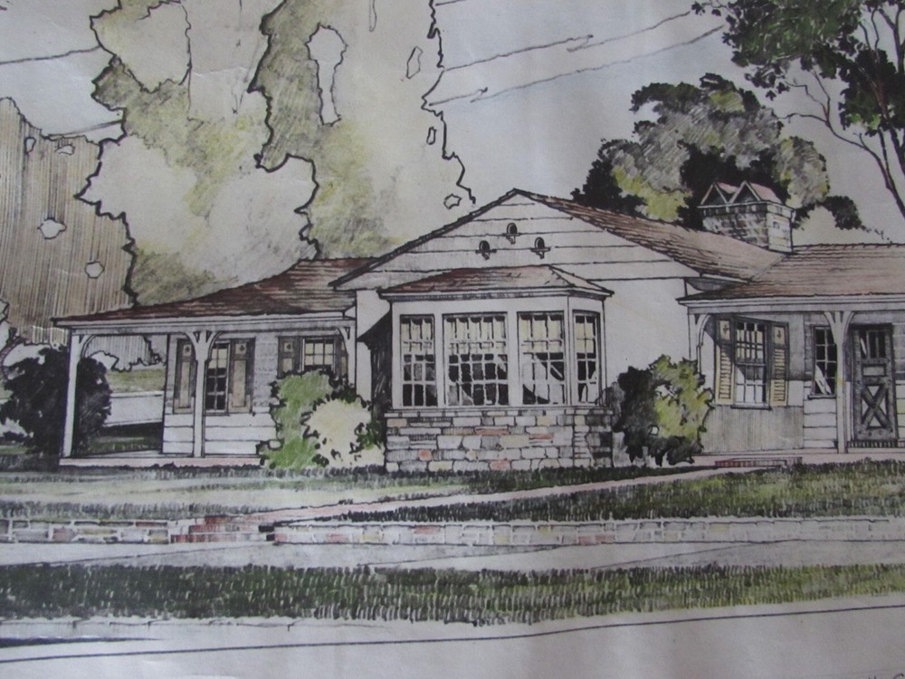Vintage Architectural Drawing John R. Harris Siebenthal Residence Lancaster CA