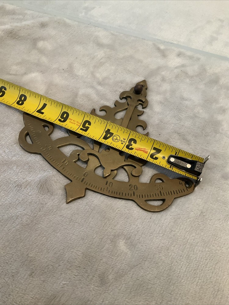 Solid Brass Mariner's Quadrant Scale Pendulum Inclinometer Ship Tilt Gauge 7”