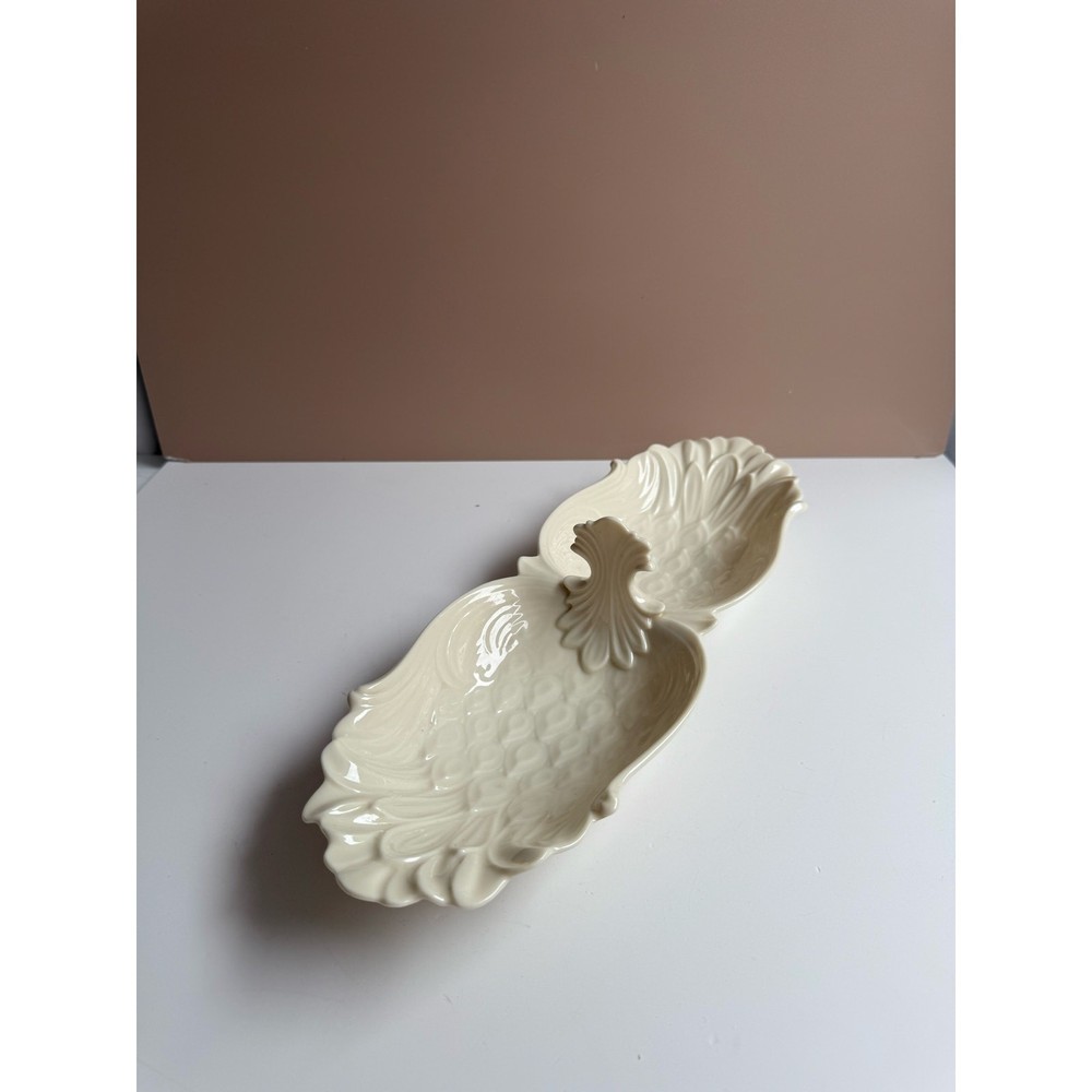 Lenox Double Relish Pineapple Pattern Dish | Lenox Green Backstamp | Candy Nut